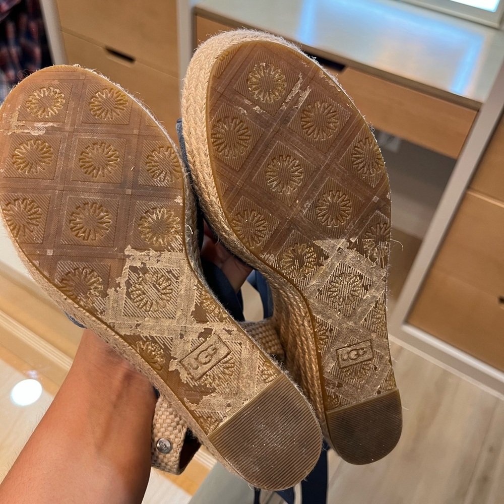 Blue Espadrille Wedge Sandals - Picture 7 of 7